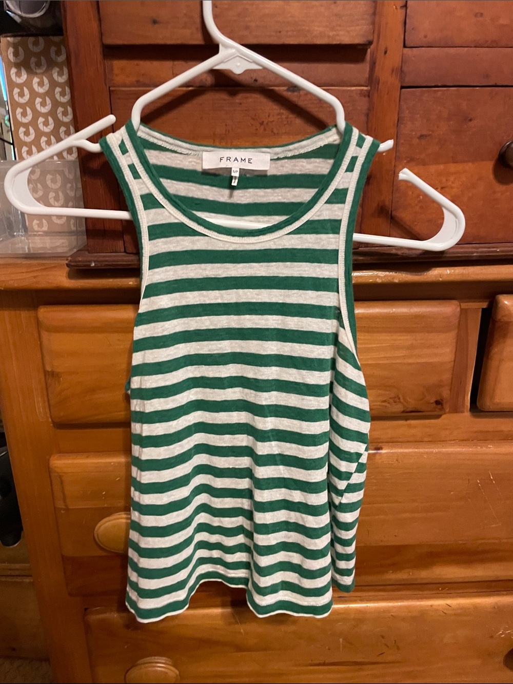 Frame Green and White Striped Tank